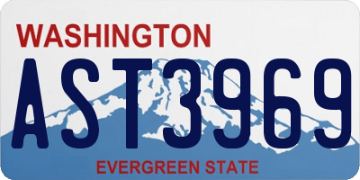WA license plate AST3969