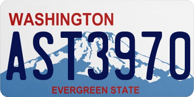 WA license plate AST3970