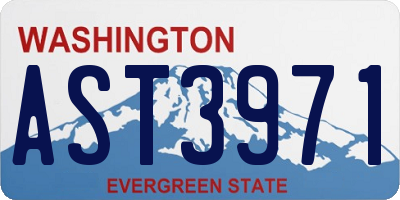 WA license plate AST3971