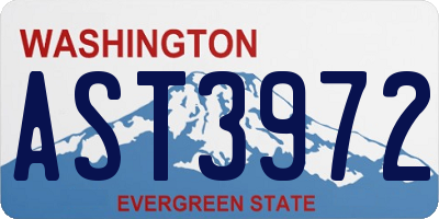 WA license plate AST3972