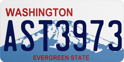 WA license plate AST3973