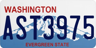 WA license plate AST3975