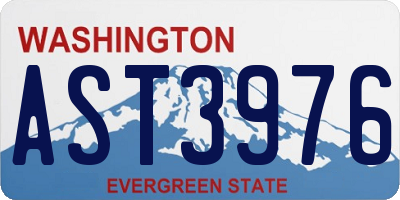 WA license plate AST3976