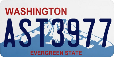 WA license plate AST3977