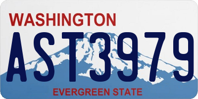 WA license plate AST3979