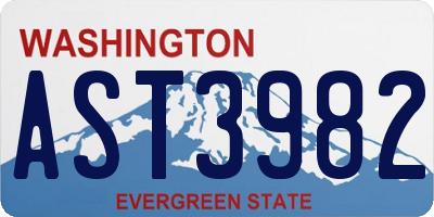 WA license plate AST3982