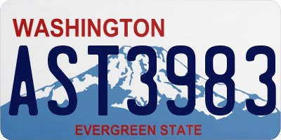 WA license plate AST3983