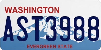 WA license plate AST3988