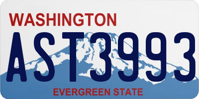 WA license plate AST3993