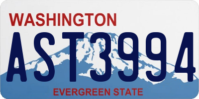 WA license plate AST3994