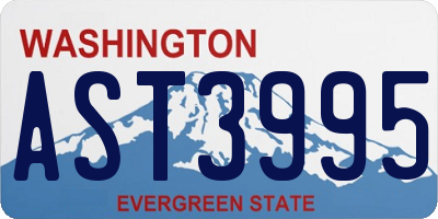 WA license plate AST3995