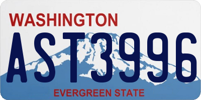 WA license plate AST3996