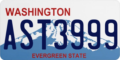 WA license plate AST3999