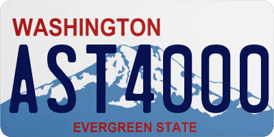 WA license plate AST4000