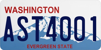 WA license plate AST4001