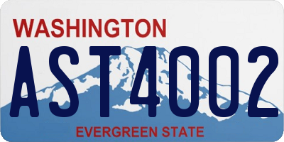 WA license plate AST4002