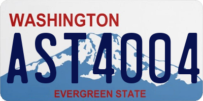 WA license plate AST4004