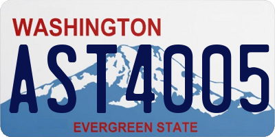 WA license plate AST4005