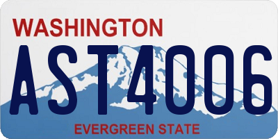 WA license plate AST4006