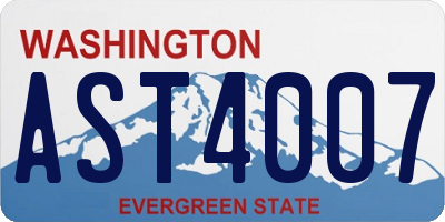 WA license plate AST4007