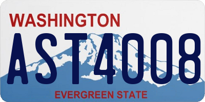 WA license plate AST4008