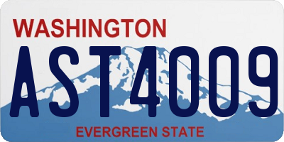 WA license plate AST4009