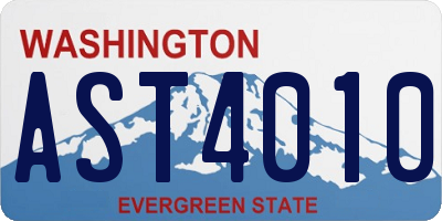 WA license plate AST4010