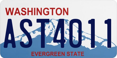 WA license plate AST4011