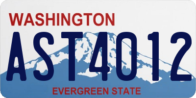WA license plate AST4012