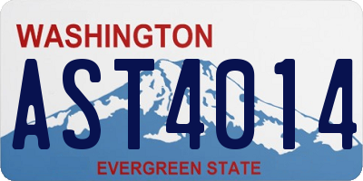 WA license plate AST4014