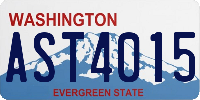 WA license plate AST4015