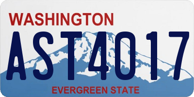 WA license plate AST4017