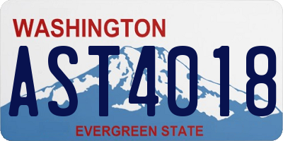 WA license plate AST4018
