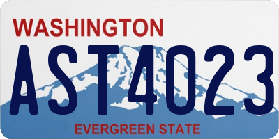 WA license plate AST4023