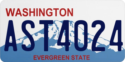 WA license plate AST4024