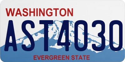 WA license plate AST4030