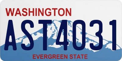 WA license plate AST4031