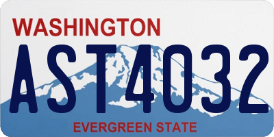 WA license plate AST4032