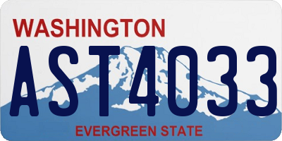 WA license plate AST4033