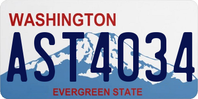 WA license plate AST4034