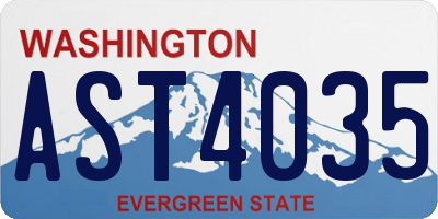 WA license plate AST4035