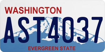 WA license plate AST4037