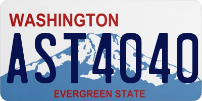 WA license plate AST4040