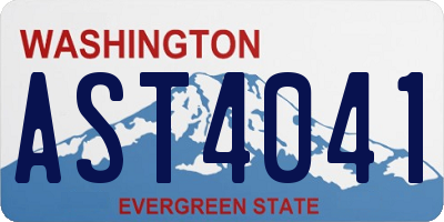 WA license plate AST4041