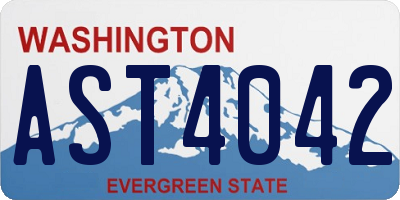 WA license plate AST4042