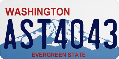 WA license plate AST4043
