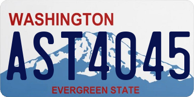 WA license plate AST4045