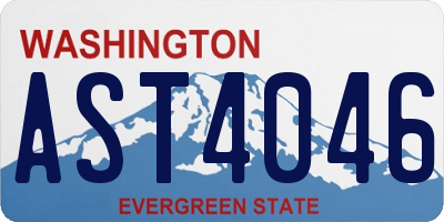 WA license plate AST4046