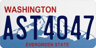 WA license plate AST4047