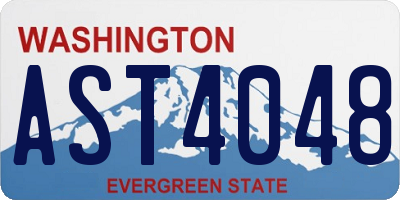 WA license plate AST4048